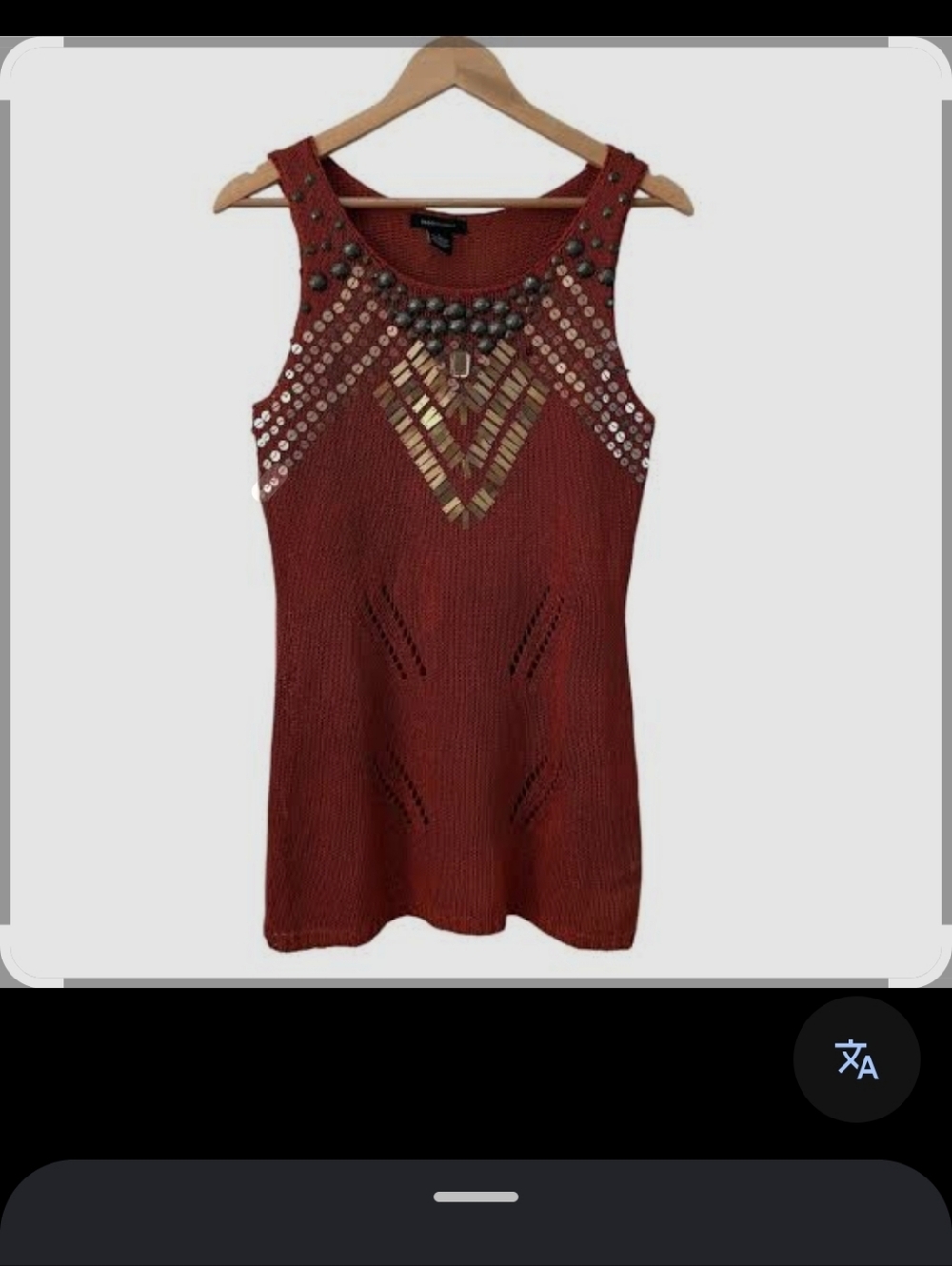 BCBGMaxAzria Rust Embellished Knit Tunic